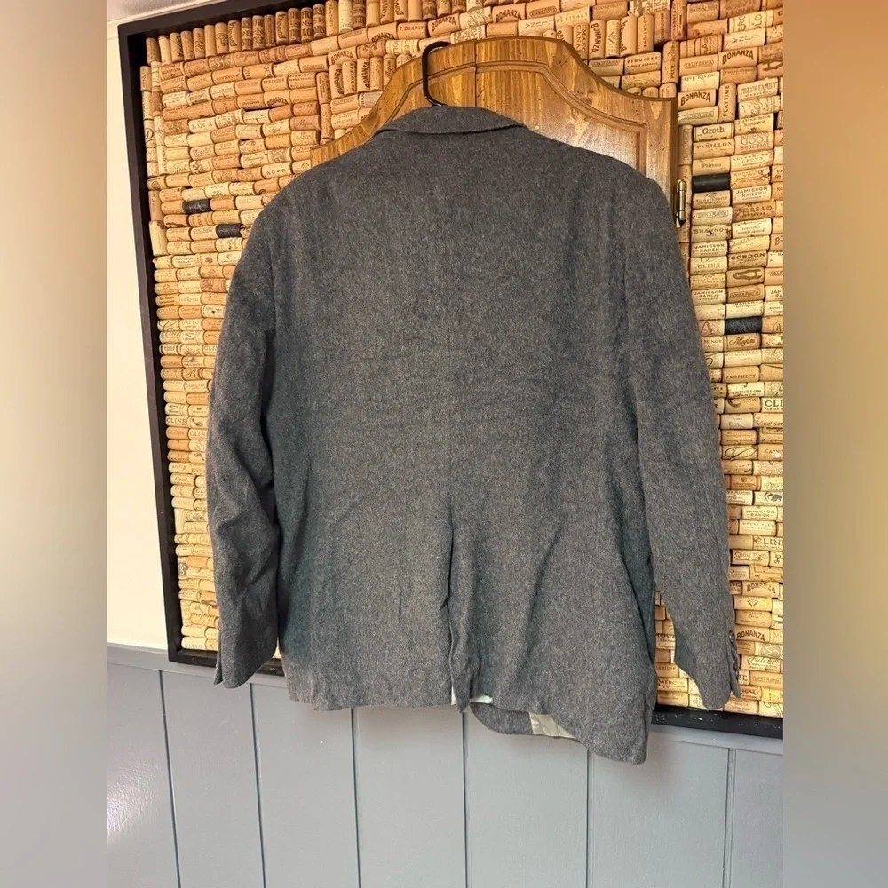 VTG 80s Avante Garde Cashmere blend blazer grey size 46R 2 button